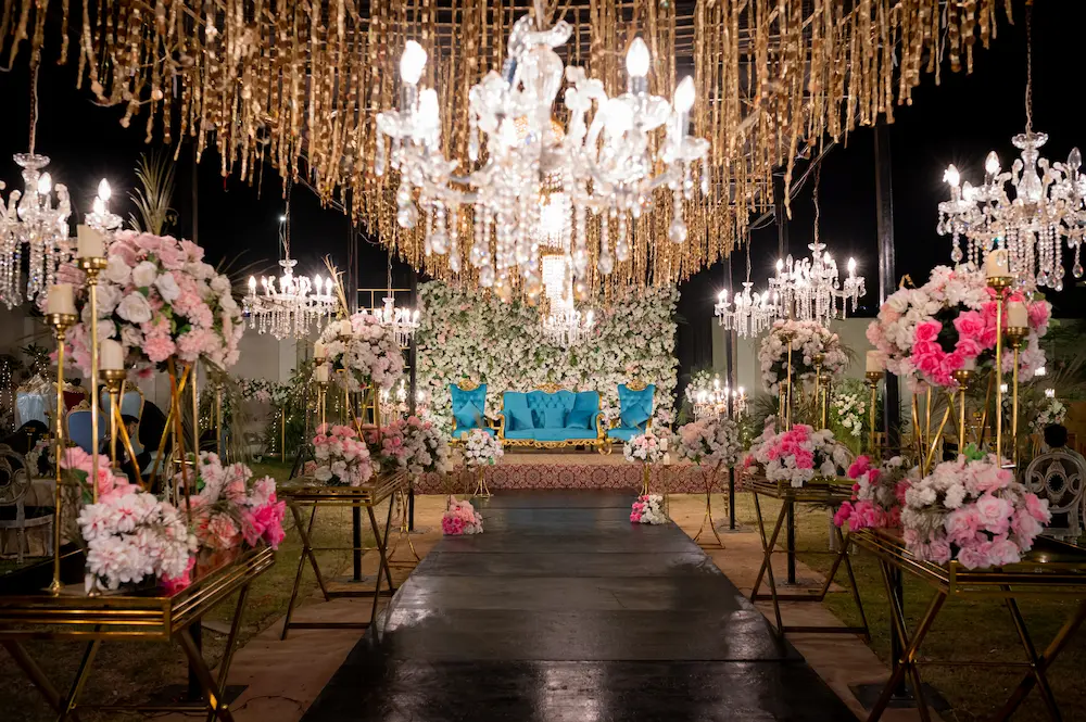 Full flower wall stage backdrop