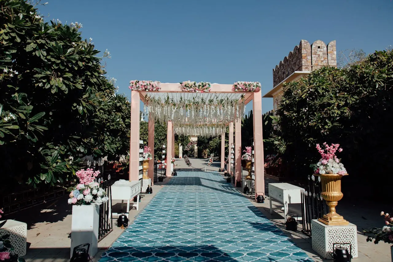 Full Indian wedding decor setup at venue