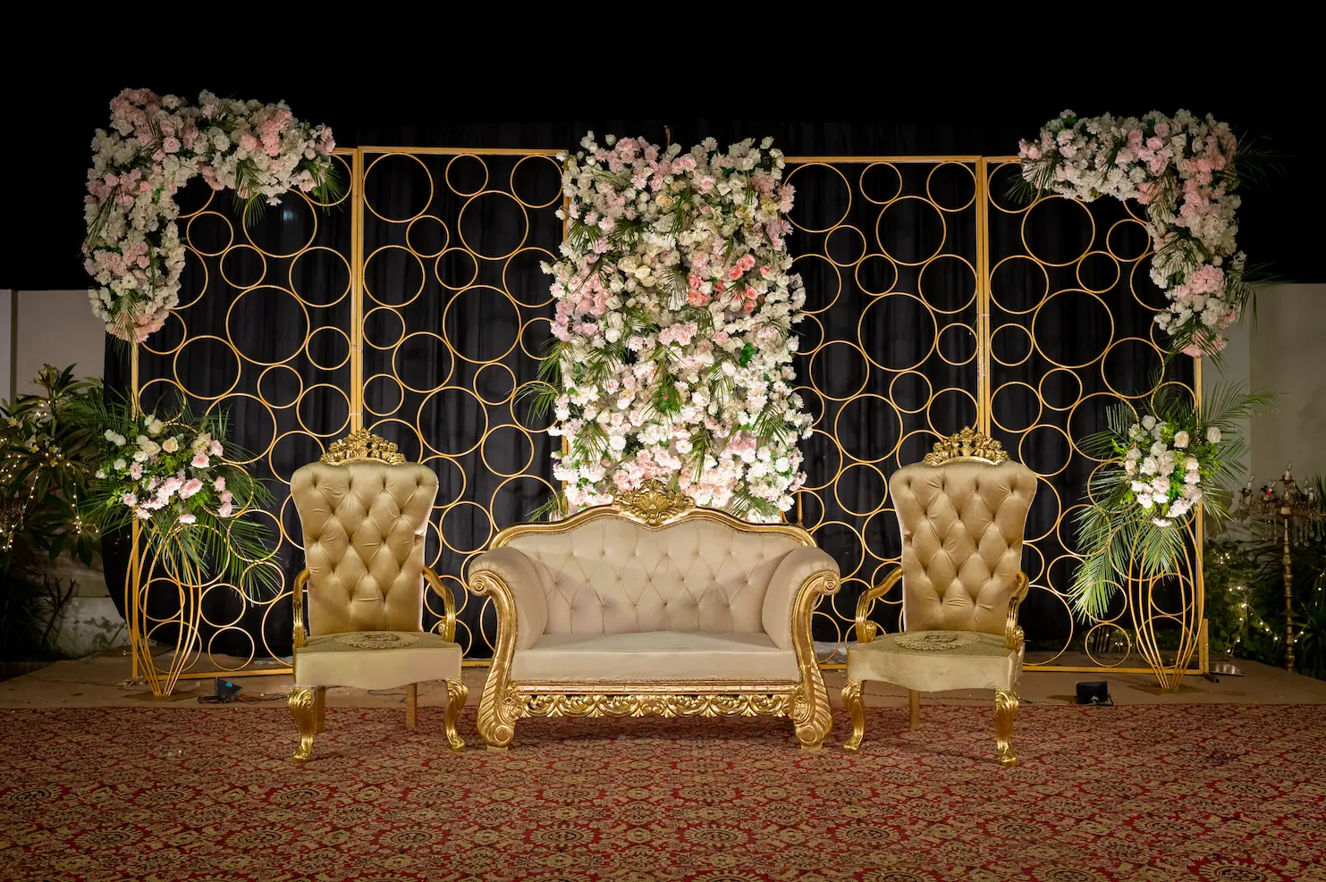 Pakistani wedding rental decor setup