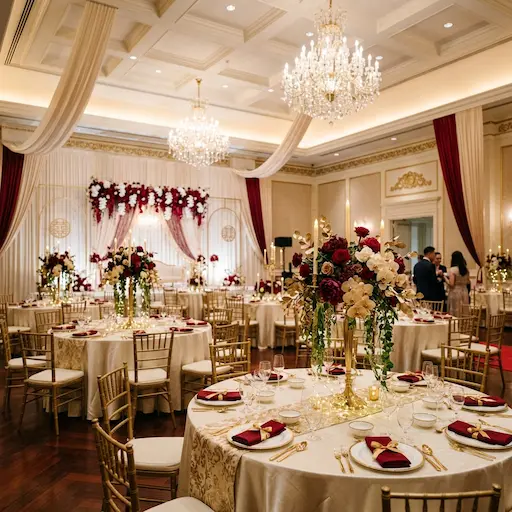 South Asian wedding decor setup