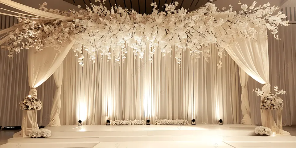 Elegant wedding stage design