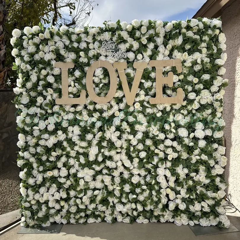 Floral panel backdrop with flower clusters