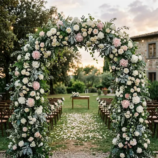 Floral arch wedding backdrop
