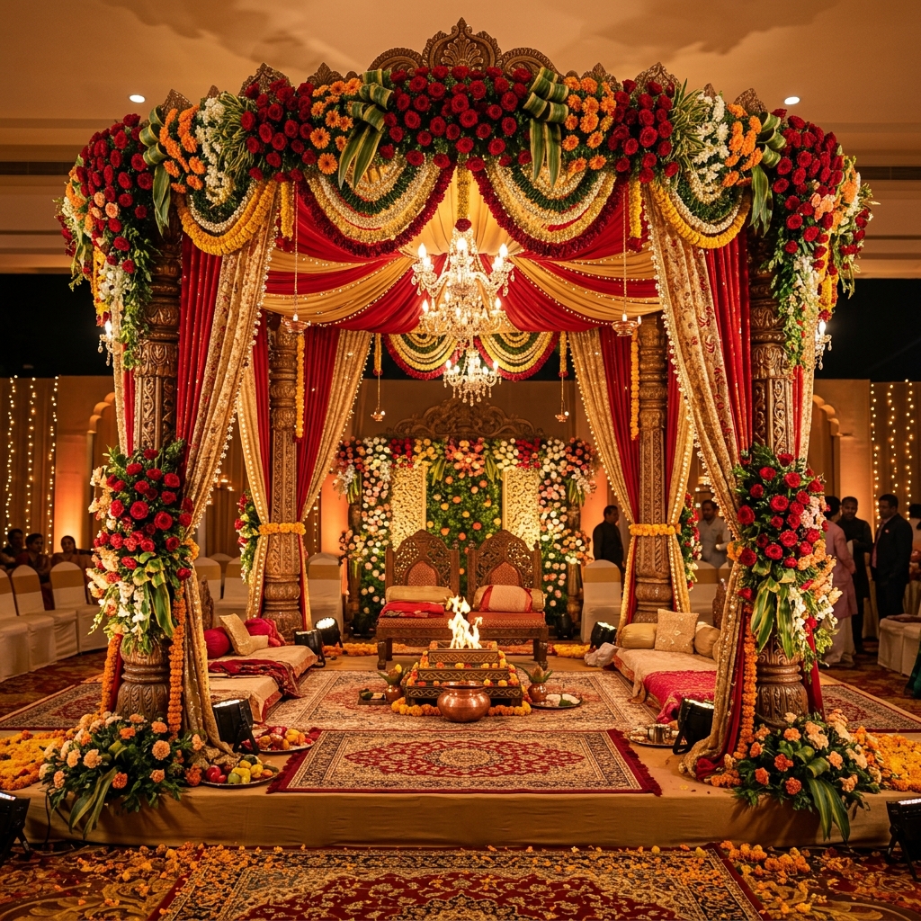 Indian wedding mandap setup