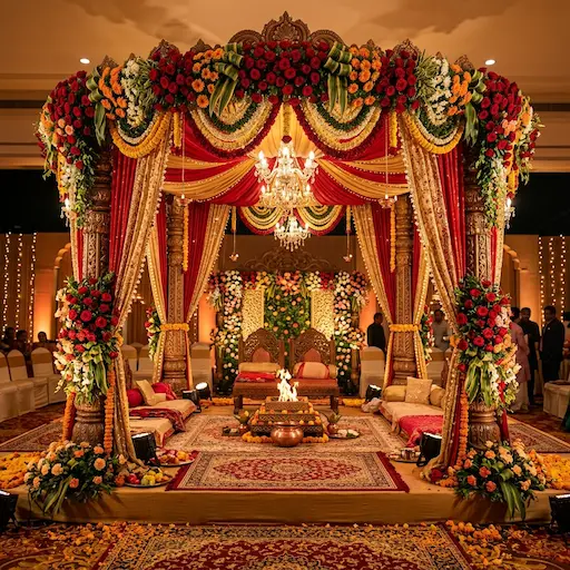 Indian wedding mandap setup