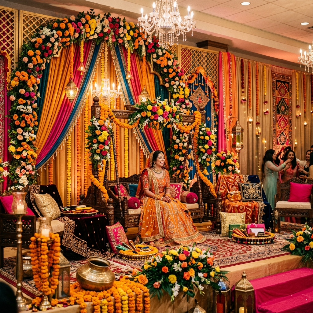Pakistani wedding stage decor