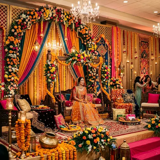 Pakistani wedding stage decor
